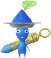 A Blue Special Decor Pikmin with Color Powder decor from Pikmin Bloom.