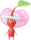 A Red Special Decor Pikmin with Pacifier decor from Pikmin Bloom.