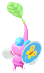 Lifelog artwork of a Winged Special Decor Pikmin with Spring Sticker decor from Pikmin Bloom.