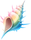 Iridescent Seashell event currency from Pikmin Bloom, used during the 2024 Coral Event.