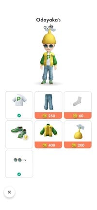 The menu to view what Mii parts your friend is currently wearing. A checkmark means you also own the Mii part.