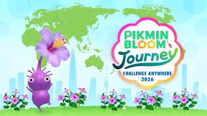 Promotional image for the Pikmin Bloom Journey 2026: Challenge Anywhere Event in Pikmin Bloom.
