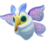 Icon for the Snowfake Fluttertail, from Pikmin 4's Piklopedia.