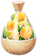 A full jar of yellow tulip petals from Pikmin Bloom.