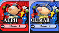 Alph and Olimar on the character selection screen.