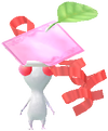 A White Special Decor Pikmin with Valentine Sticker decor from Pikmin Bloom.