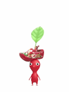 An animation of a Red Pikmin with Klompen Keychain from Pikmin Bloom.