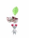 An animation of a White Pikmin with Klompen Keychain from Pikmin Bloom.