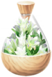 A full jar of white gentians petals from Pikmin Bloom.