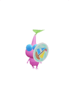 An animation of a Winged Pikmin with a Summer Sticker from Pikmin Bloom