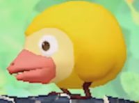 A yellow bird enemy with small stubby wings.
