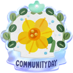 Community Day badge for the Daffodil Community Day.