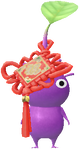 A Purple Special Decor Pikmin with Lunar New Year Ornament: Red decor from Pikmin Bloom.