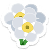 Lifelog artwork of a white forget-me-not from Pikmin Bloom.