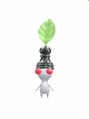 An animation of a White Pikmin with a Black Chess Piece from Pikmin Bloom