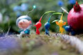 Alph leading a smaller group of Pikmin.