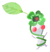 Lifelog artwork of a White Park Decor Pikmin with Four-Leaf Clover decor from Pikmin Bloom.