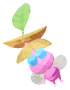 Lifelog artwork of a Winged Burger Place Decor Pikmin with Burger decor from Pikmin Bloom.