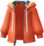 "Lined Hoodie (Orange)" Mii outerwear part in Pikmin Bloom. Original filename is <code>icon_of0126_Jac_ZipperHoodli1_c04</code>.