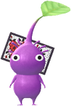 A Purple Special Decor Pikmin with Flower Card (Volume 2) decor from Pikmin Bloom.