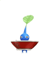 An animation of a Blue Pikmin with a Ramen Keychain from Pikmin Bloom