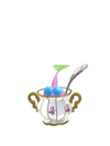 An animation of a Winged Pikmin with a Afternoon Tea from Pikmin Bloom.