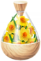 A full jar of yellow daffodil petals from Pikmin Bloom.
