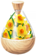 A full jar of yellow daffodil petals from Pikmin Bloom.