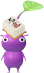 A purple Decor Pikmin with a Mahjong Tile Costume.