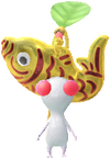 A special event White Decor Pikmin wearing a golden Lunar New Year ornament.