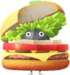 A Rock Burger Place Decor Pikmin with Burger decor from Pikmin Bloom.