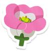 Lifelog artwork of a red prairie gentian from Pikmin Bloom.