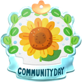 Sunflower Community Day badge from Pikmin Bloom.