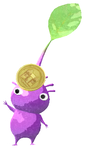 Lifelog artwork of a Purple Roadside Decor Pikmin with Coin (Rare) decor from Pikmin Bloom.
