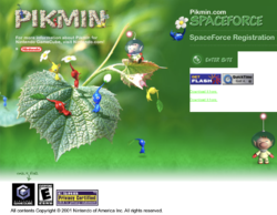 The registration page in Pikmin.com SpaceForce.