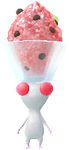 A White Special Decor Pikmin with Shaved Ice decor from Pikmin Bloom.