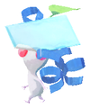 Lifelog artwork of a White Special Decor Pikmin with Reverse Valentine’s Day Sticker decor from Pikmin Bloom.
