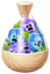 A full jar of blue pansy petals from Pikmin Bloom.