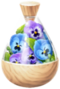 A full jar of blue pansy petals.