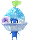 A Blue Special Decor Pikmin with Shaved Ice decor from Pikmin Bloom.