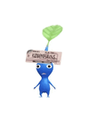 An animation of a Blue Pikmin with a Ticket from Pikmin Bloom.