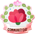 Carnation Community Day badge from Pikmin Bloom.