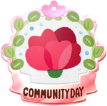 Carnation Community Day badge from Pikmin Bloom.