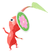 Lifelog artwork of a Red Special Decor Pikmin with Spring Sticker decor from Pikmin Bloom.