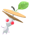 Lifelog artwork of a White Special Decor Pikmin with Tiny Instrument: Orchestra decor from Pikmin Bloom.