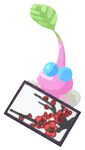 Lifelog artwork of a Winged Special Decor Pikmin with Flower Card decor from Pikmin Bloom.