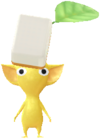 A yellow Decor Pikmin with a Mahjong Tile Costume.