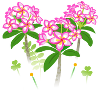 Red frangipani flowers icon.png