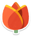 Lifelog artwork of a red tulip from Pikmin Bloom.