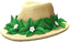 "Leaf Trim Straw Hat (Beige)" Mii head item part in Pikmin Bloom.